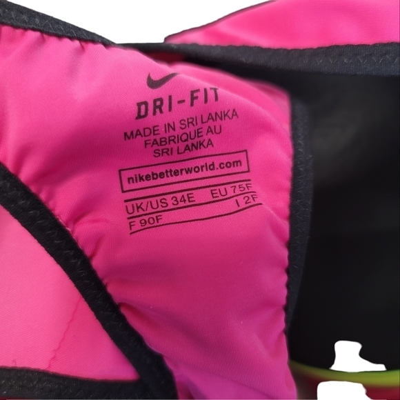 Nike Pro Rival Bra Dri Fit Sport Bra US 34E Pink - Picture 3 of 6